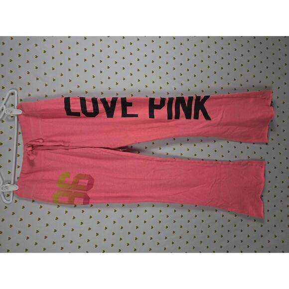 PINK Victoria's Secret Pants - Victorias Secret PINK VINTAGE Love Neon 86 Flare Sweats Sweatpants Small POCKETS